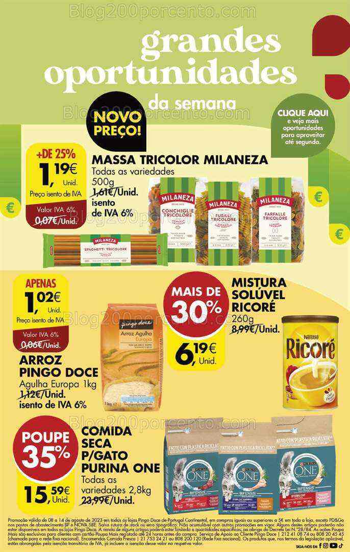 Antevisão Folheto PINGO DOCE Promoções Fim de Semana - 11 a 14 agosto