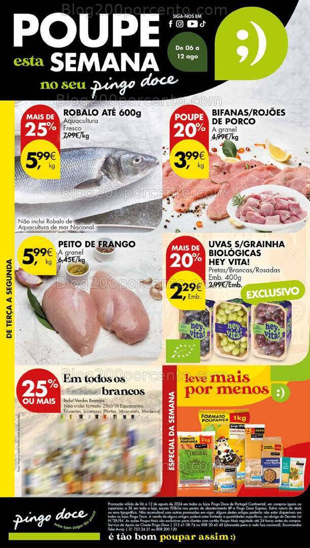 Antevisão Folheto PINGO DOCE Lojas Grandes Promoções de 6 a 12 agosto