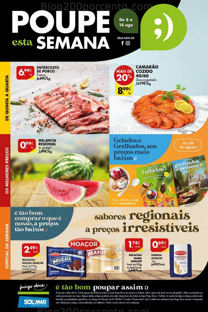 Antevisão Folheto PINGO DOCE Açores Promoções de 8 a 14 agosto