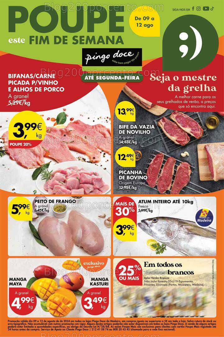 Antevisão Folheto PINGO DOCE Madeira Promoções Fim de Semana - 9 a 12 agosto