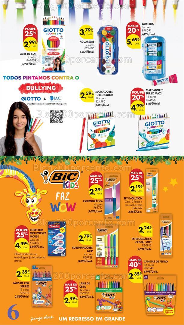 Antevisão Folheto PINGO DOCE Regresso às Aulas Lojas Médias - 13 agosto a 23 setembro