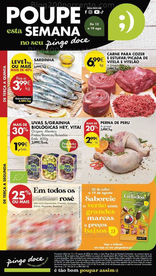 Antevisão Folheto PINGO DOCE Lojas Grandes Promoções de 13 a 19 agosto