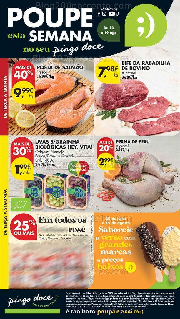 Antevisão Folheto PINGO DOCE Madeira Promoções de 13 a 19 agosto
