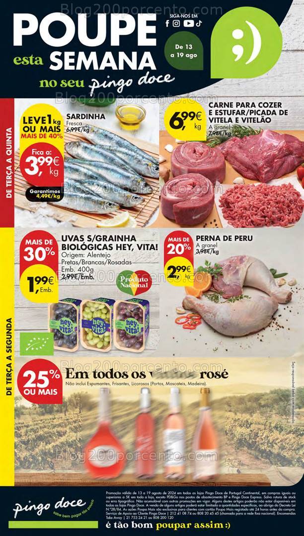 Antevisão Folheto PINGO DOCE Lojas Pequenas Promoções de 13 a 19 agosto