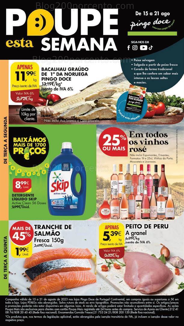Antevisão Folheto PINGO DOCE Lojas Grandes Promoções de 15 a 21 agosto
