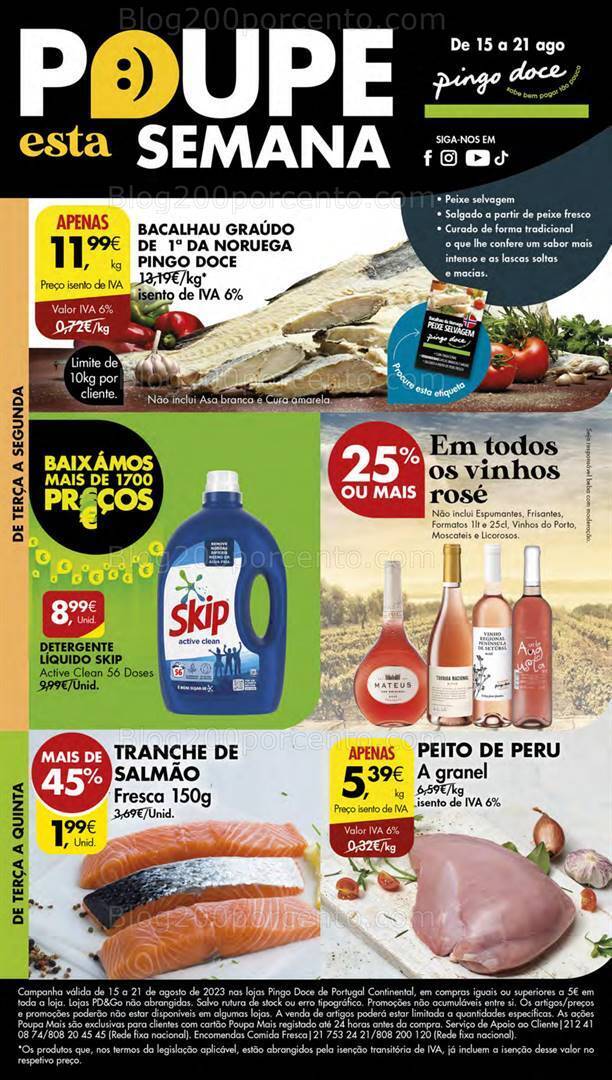 Antevisão Folheto PINGO DOCE Lojas Pequenas Promoções de 15 a 21 agosto