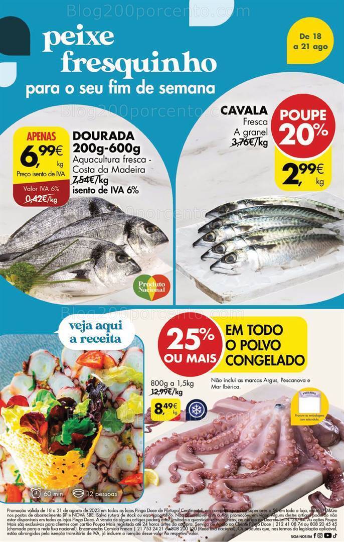 Antevisão Folheto PINGO DOCE Promoções Fim de Semana - 18 a 21 agosto