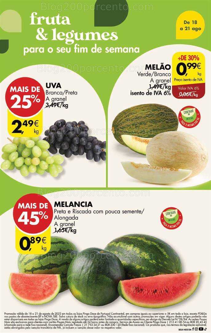 Antevisão Folheto PINGO DOCE Promoções Fim de Semana - 18 a 21 agosto