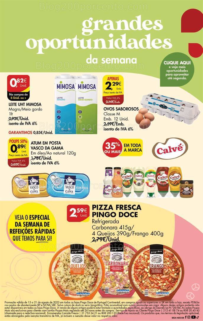 Antevisão Folheto PINGO DOCE Promoções Fim de Semana - 18 a 21 agosto