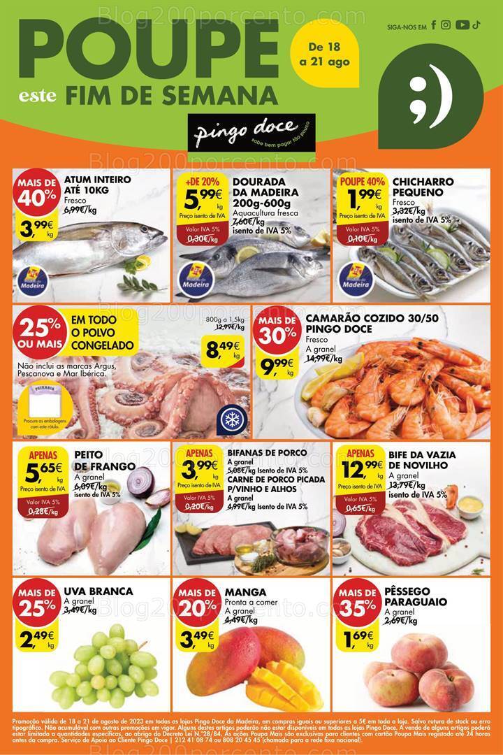 Antevisão Folheto PINGO DOCE Madeira Promoções Fim de Semana - 18 a 21 agosto