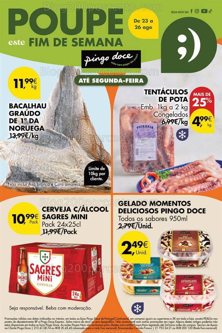 Antevisão Folheto PINGO DOCE Promoções de 23 a 25 agosto