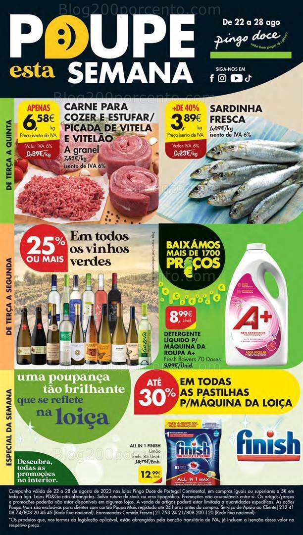 Antevisão Folheto PINGO DOCE Lojas Pequenas Promoções de 22 a 28 agosto
