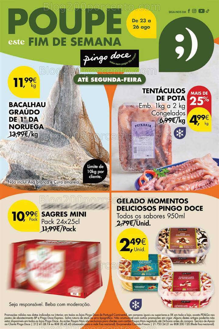 Antevisão Folheto PINGO DOCE Promoções Fim de Semana - 23 a 26 agosto