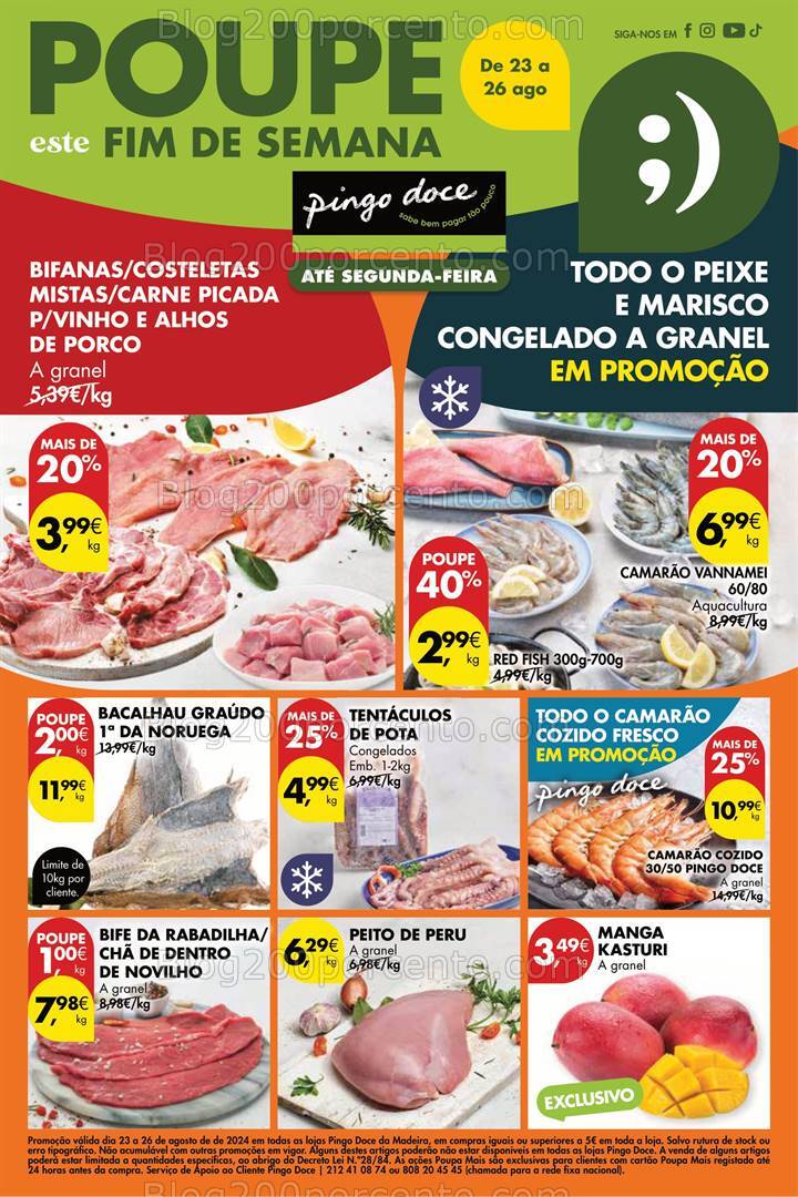 Antevisão Folheto PINGO DOCE Madeira Promoções Fim de Semana - 23 a 26 agosto