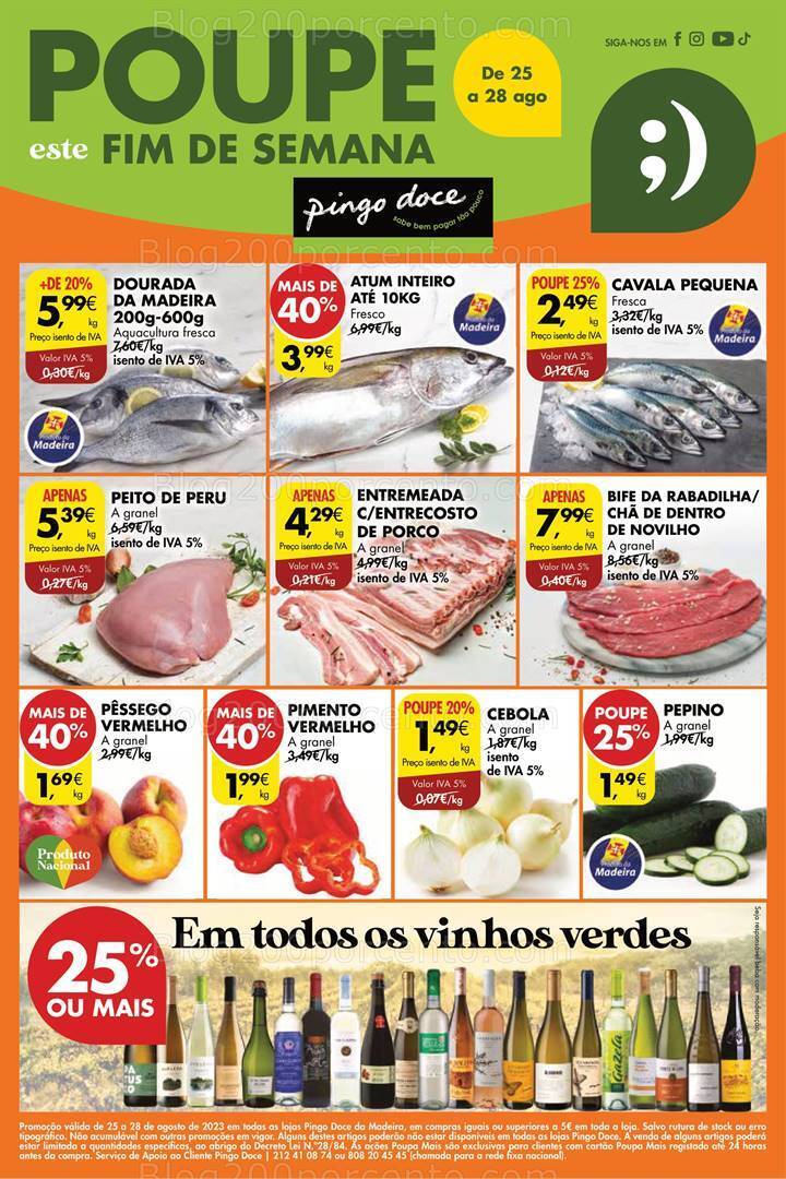 Antevisão Folheto PINGO DOCE Madeira Promoções Fim de Semana - 25 a 28 agosto