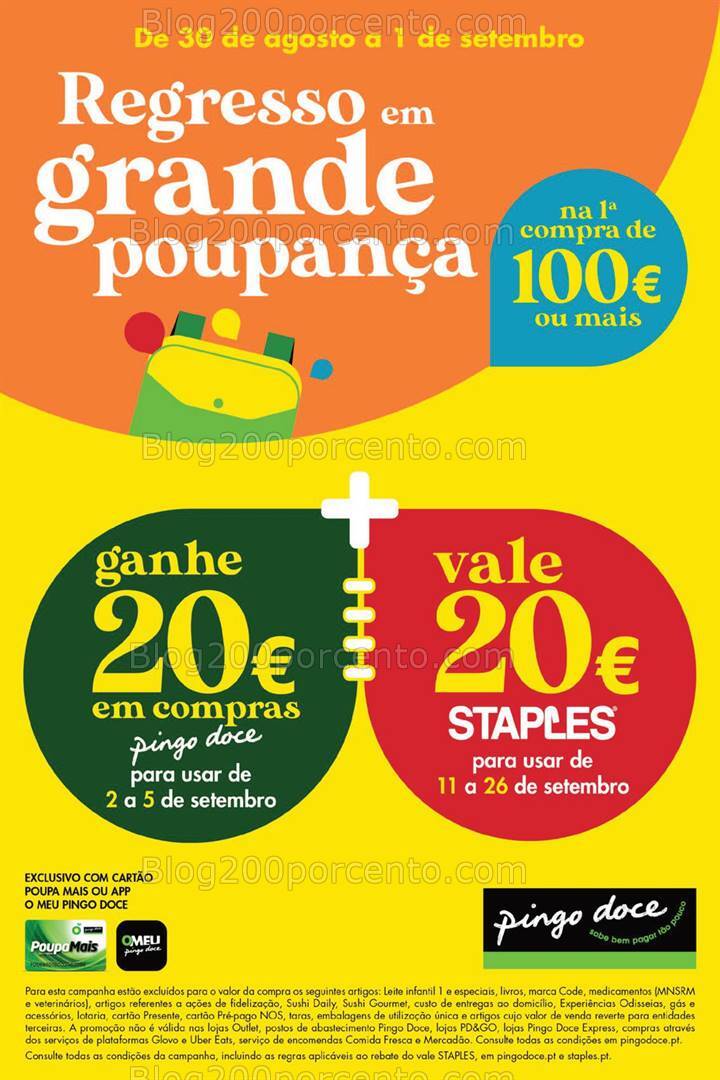 Antevisão Folheto PINGO DOCE Ganhe a Dobrar Fim de Semana - 30 agosto a 1 setembro