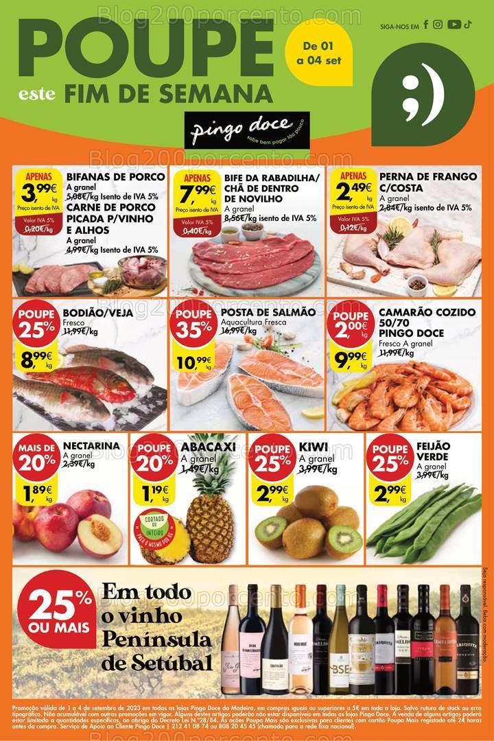 Antevisão Folheto PINGO DOCE Madeira Promoções Fim de Semana - 1 a 4 setembro