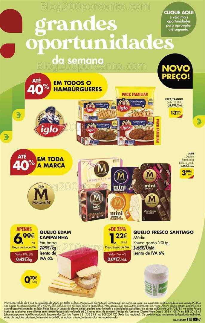 Antevisão Folheto PINGO DOCE Promoções Fim de Semana - 1 a 4 setembro