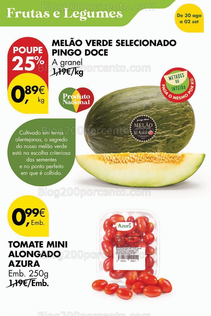 Antevisão Folheto PINGO DOCE Promoções Fim de Semana - 30 agosto a 2 setembro