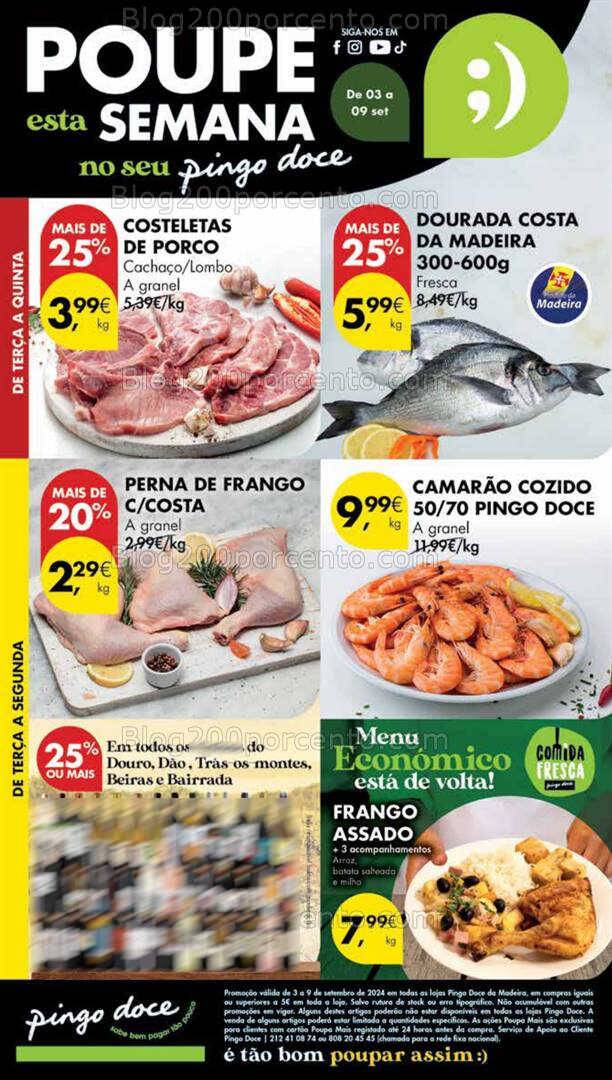 Antevisão Folheto PINGO DOCE Madeira Promoções de 3 a 9 setembro