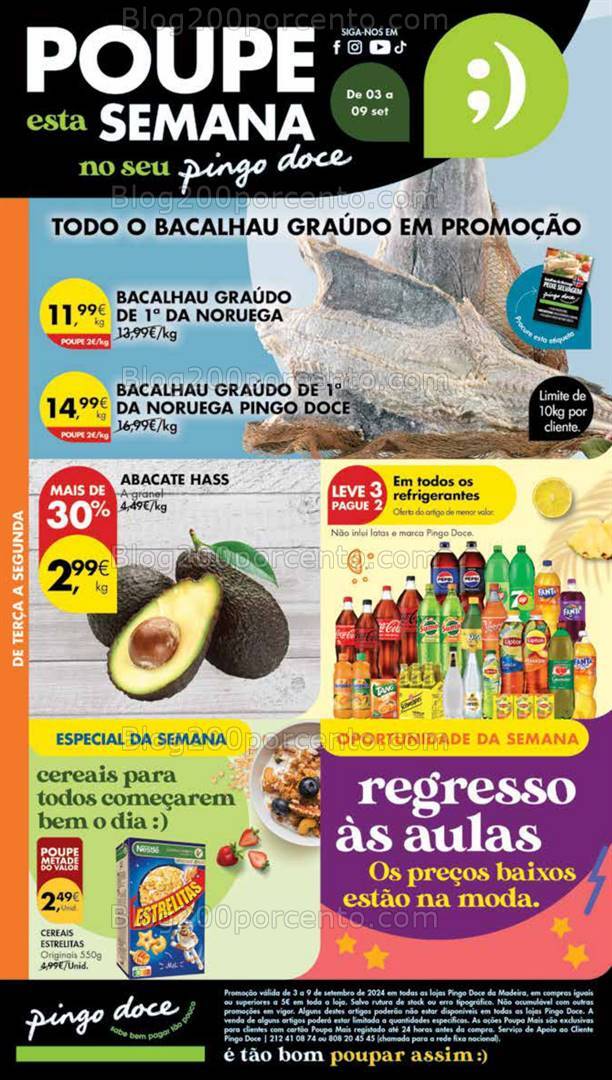 Antevisão Folheto PINGO DOCE Madeira Promoções de 3 a 9 setembro