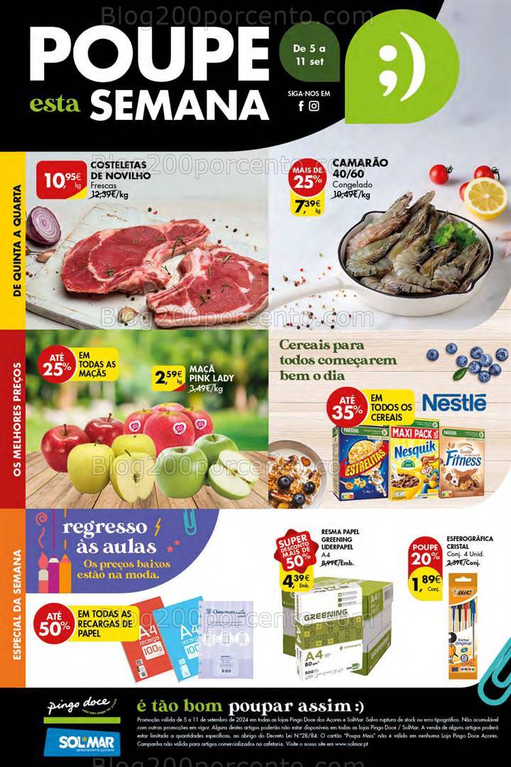 Antevisão Folheto PINGO DOCE Açores Promoções de 5 a 11 setembro