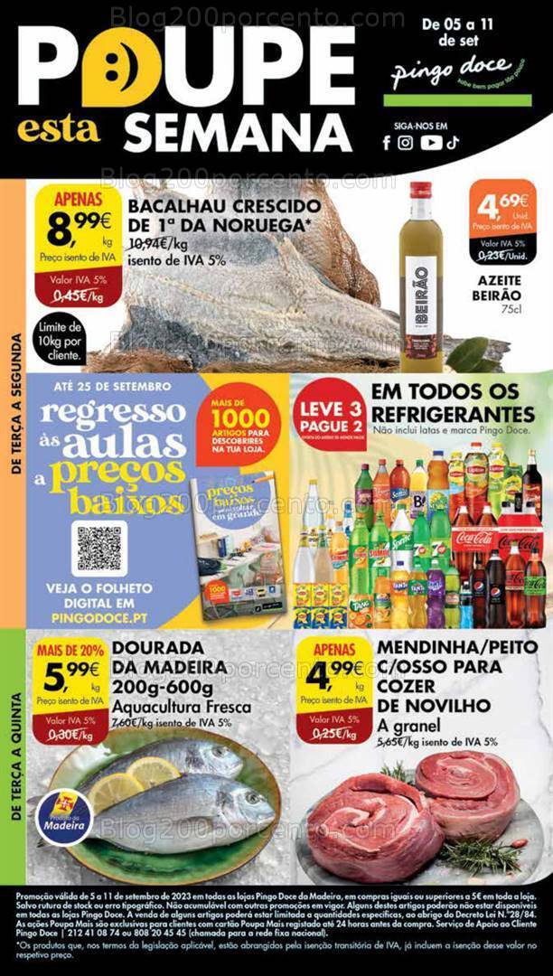 Antevisão Folheto PINGO DOCE Madeira Promoções de 5 a 11 setembro