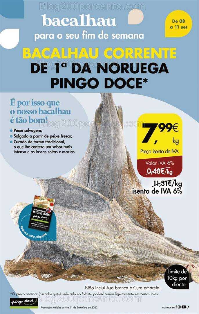 Antevisão Folheto PINGO DOCE Promoções Fim de Semana - 8 a 11 setembro