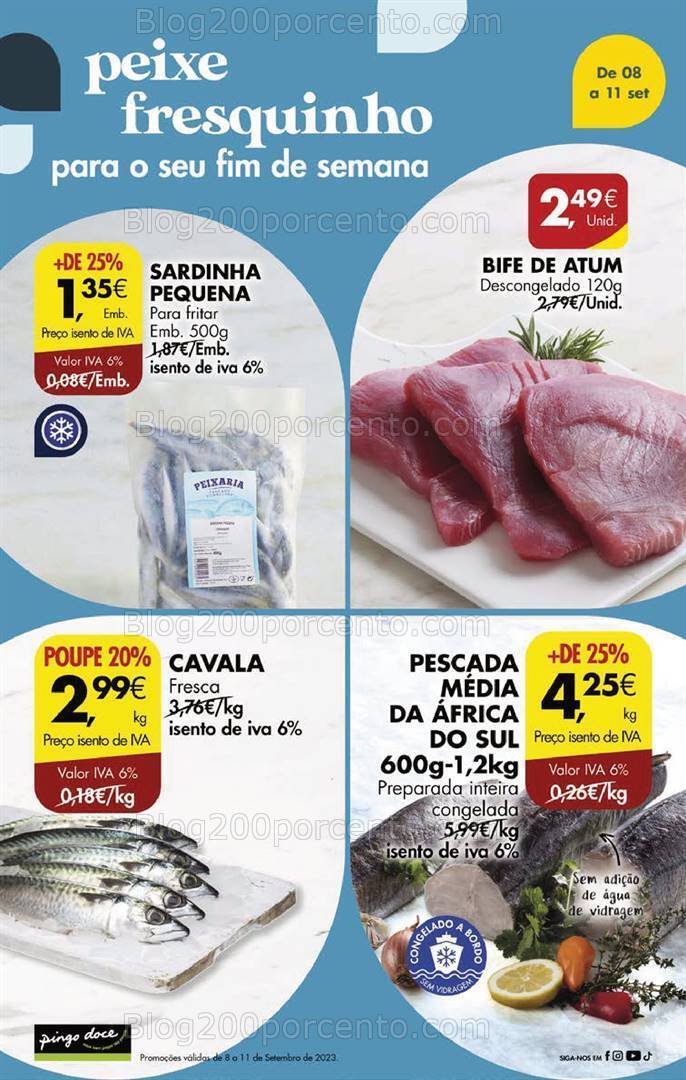 Antevisão Folheto PINGO DOCE Promoções Fim de Semana - 8 a 11 setembro
