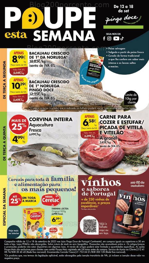 Antevisão Folheto PINGO DOCE Lojas Grandes Promoções de 12 a 18 setembro