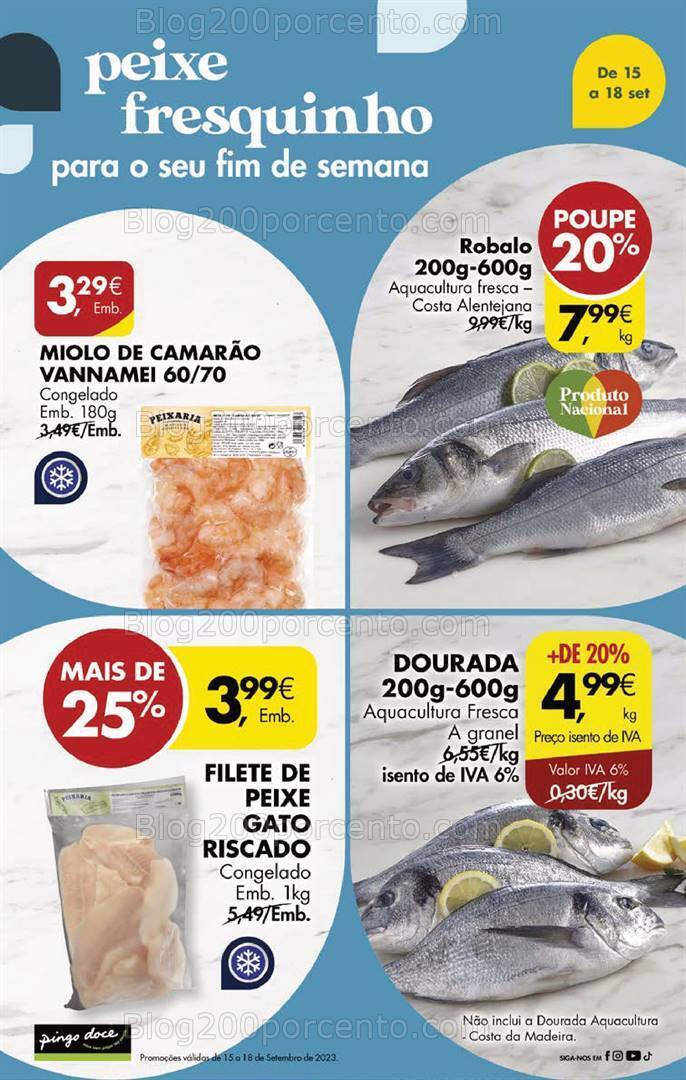 Antevisão Folheto PINGO DOCE Promoções Fim de Semana - 15 a 18 setembro