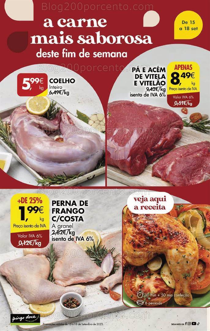 Antevisão Folheto PINGO DOCE Promoções Fim de Semana - 15 a 18 setembro