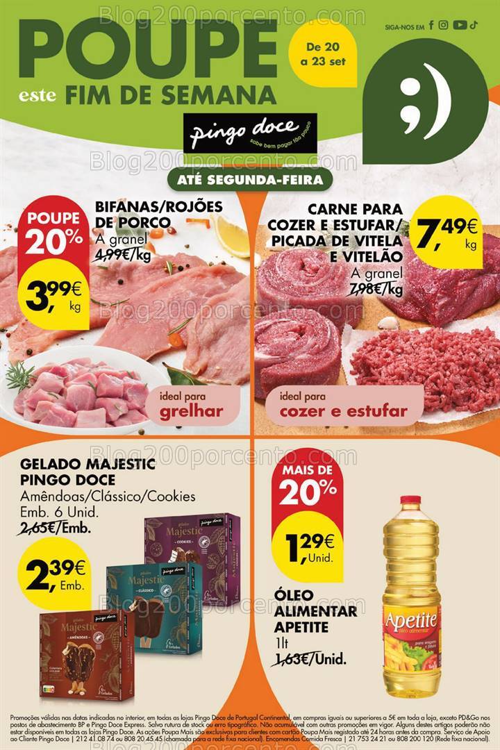 Antevisão Folheto PINGO DOCE Promoções Fim de Semana - 20 a 22 setembro