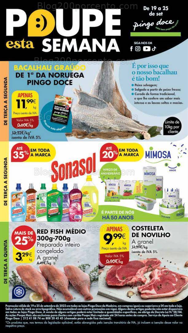 Antevisão Folheto PINGO DOCE Madeira Promoções de 19 a 25 setembro