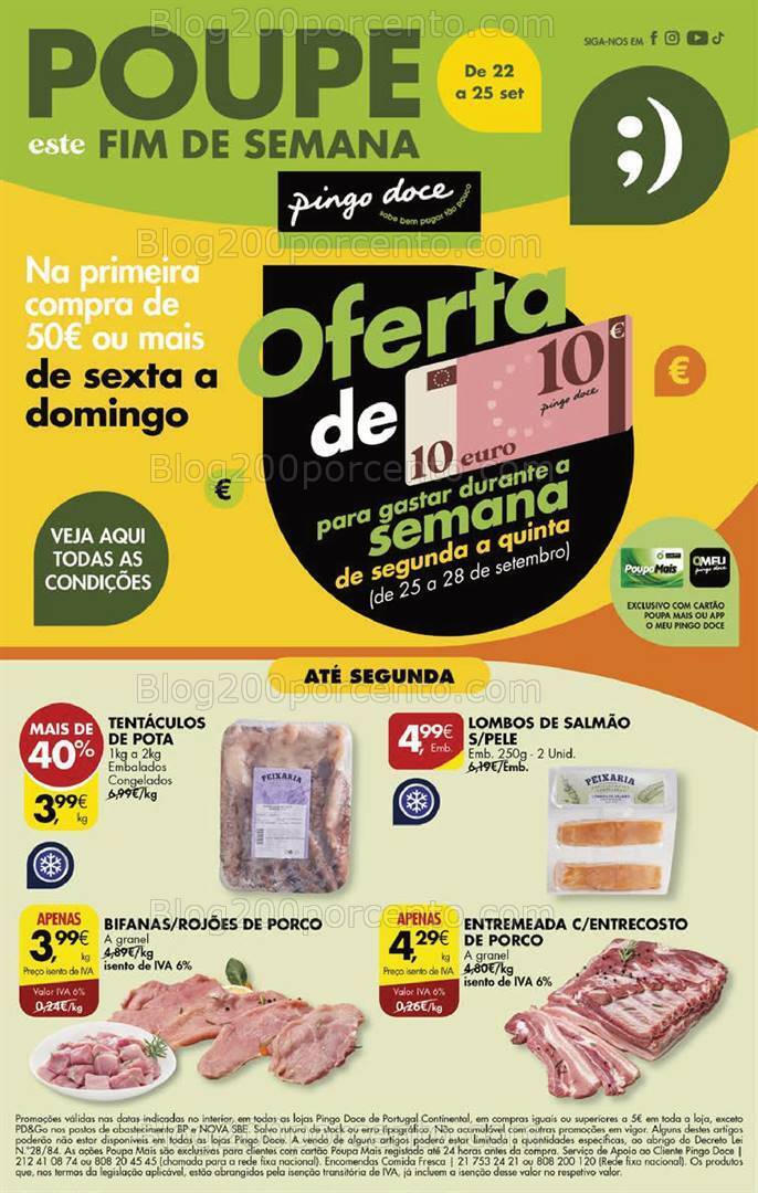 Antevisão Folheto PINGO DOCE Promoções Fim de Semana - 22 a 25 setembro