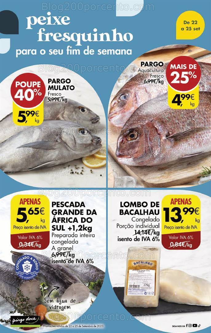 Antevisão Folheto PINGO DOCE Promoções Fim de Semana - 22 a 25 setembro