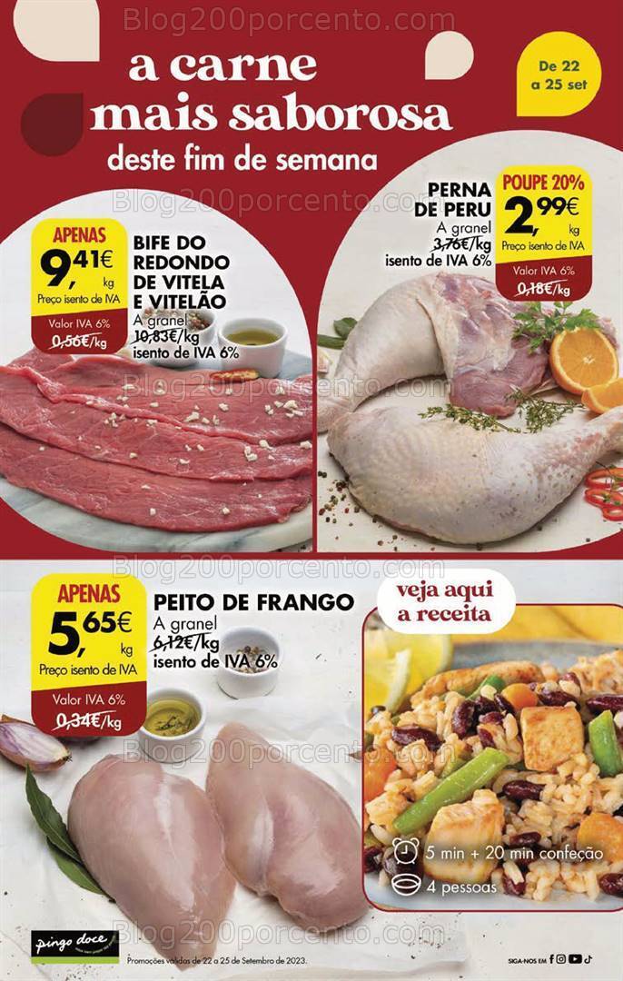 Antevisão Folheto PINGO DOCE Promoções Fim de Semana - 22 a 25 setembro