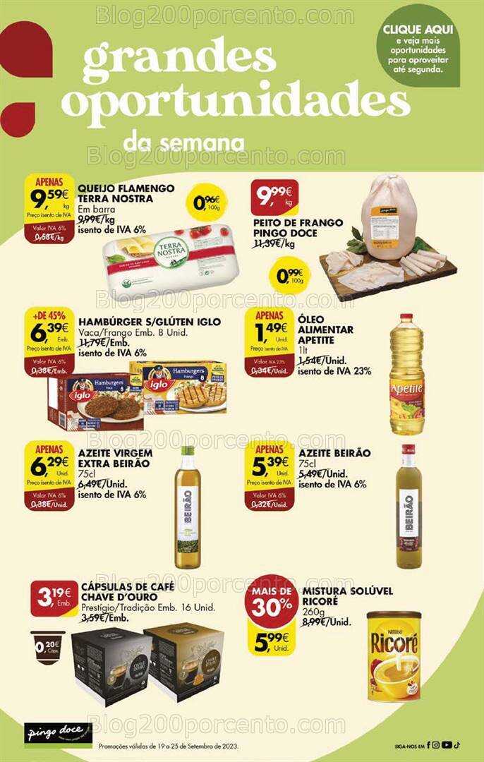 Antevisão Folheto PINGO DOCE Promoções Fim de Semana - 22 a 25 setembro