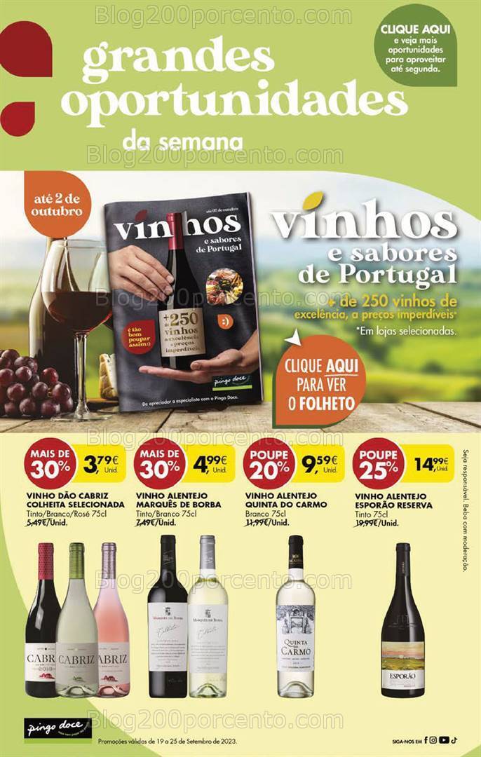 Antevisão Folheto PINGO DOCE Promoções Fim de Semana - 22 a 25 setembro