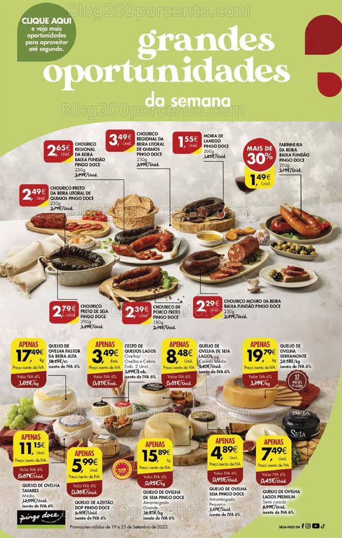 Antevisão Folheto PINGO DOCE Promoções Fim de Semana - 22 a 25 setembro