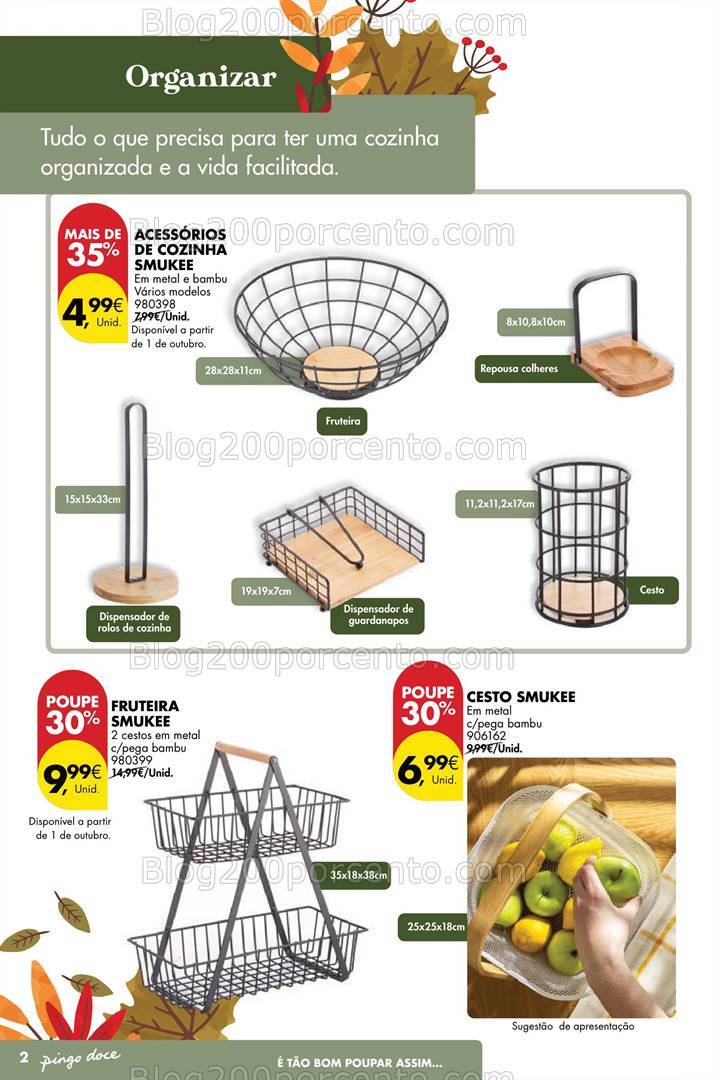 Antevisão Folheto PINGO DOCE Bazar Outono Promoções de 24 setembro a 21 outubro