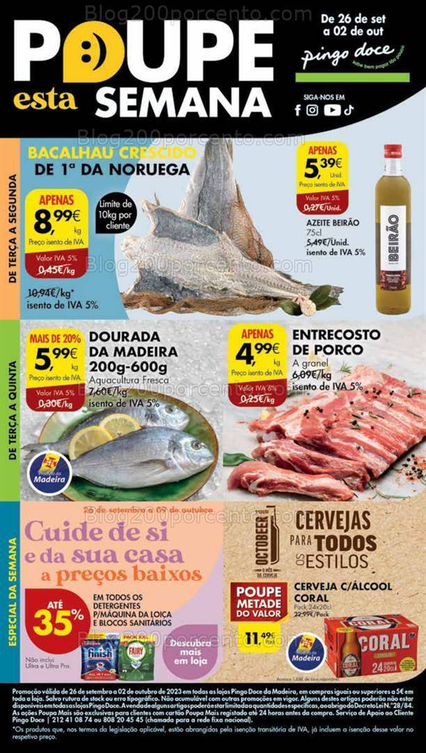 Antevisão Folheto PINGO DOCE Madeira Promoções de 26 setembro a 2 outubro
