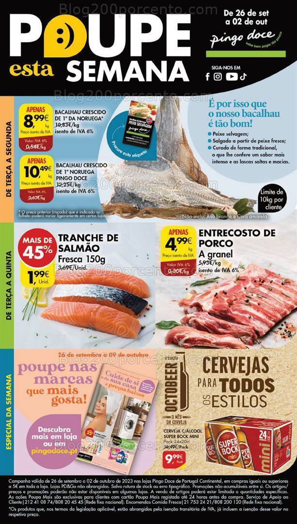 Antevisão Folheto PINGO DOCE Lojas Grandes Promoções de 26 setembro a 2 outubro