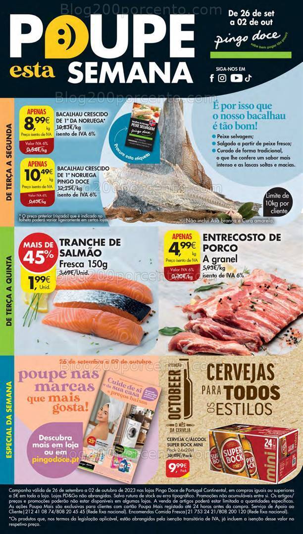 Antevisão Folheto PINGO DOCE Lojas Pequenas Promoções de 26 setembro a 2 outubro