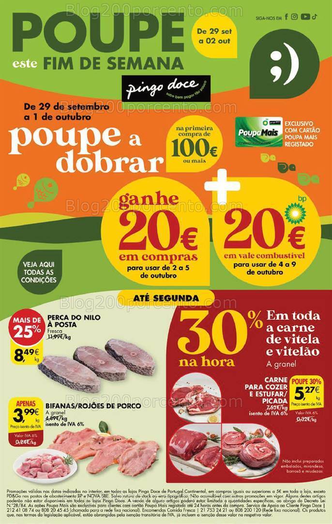 Antevisão Folheto PINGO DOCE Promoções Fim de Semana - 29 setembro a 2 outubro