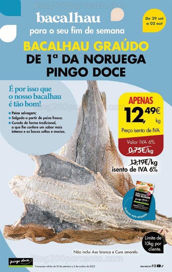 Antevisão Folheto PINGO DOCE Promoções Fim de Semana - 29 setembro a 2 outubro