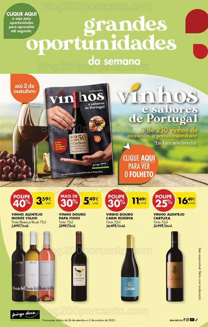 Antevisão Folheto PINGO DOCE Promoções Fim de Semana - 29 setembro a 2 outubro