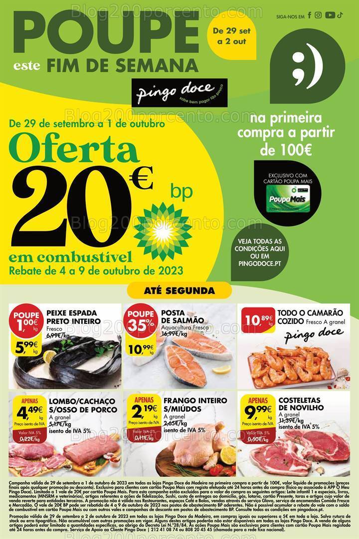Antevisão Folheto PINGO DOCE Madeira Promoções Fim de Semana - 29 setembro a 2 outubro