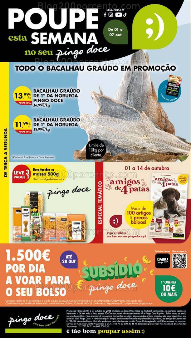Antevisão Folheto PINGO DOCE Lojas Grandes Promoções de 1 a 7 outubro
