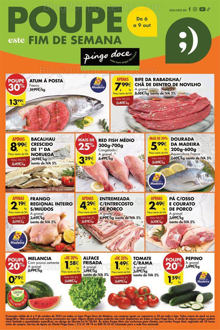 Antevisão Folheto PINGO DOCE Madeira Promoções Fim de Semana - 6 a 9 outubro